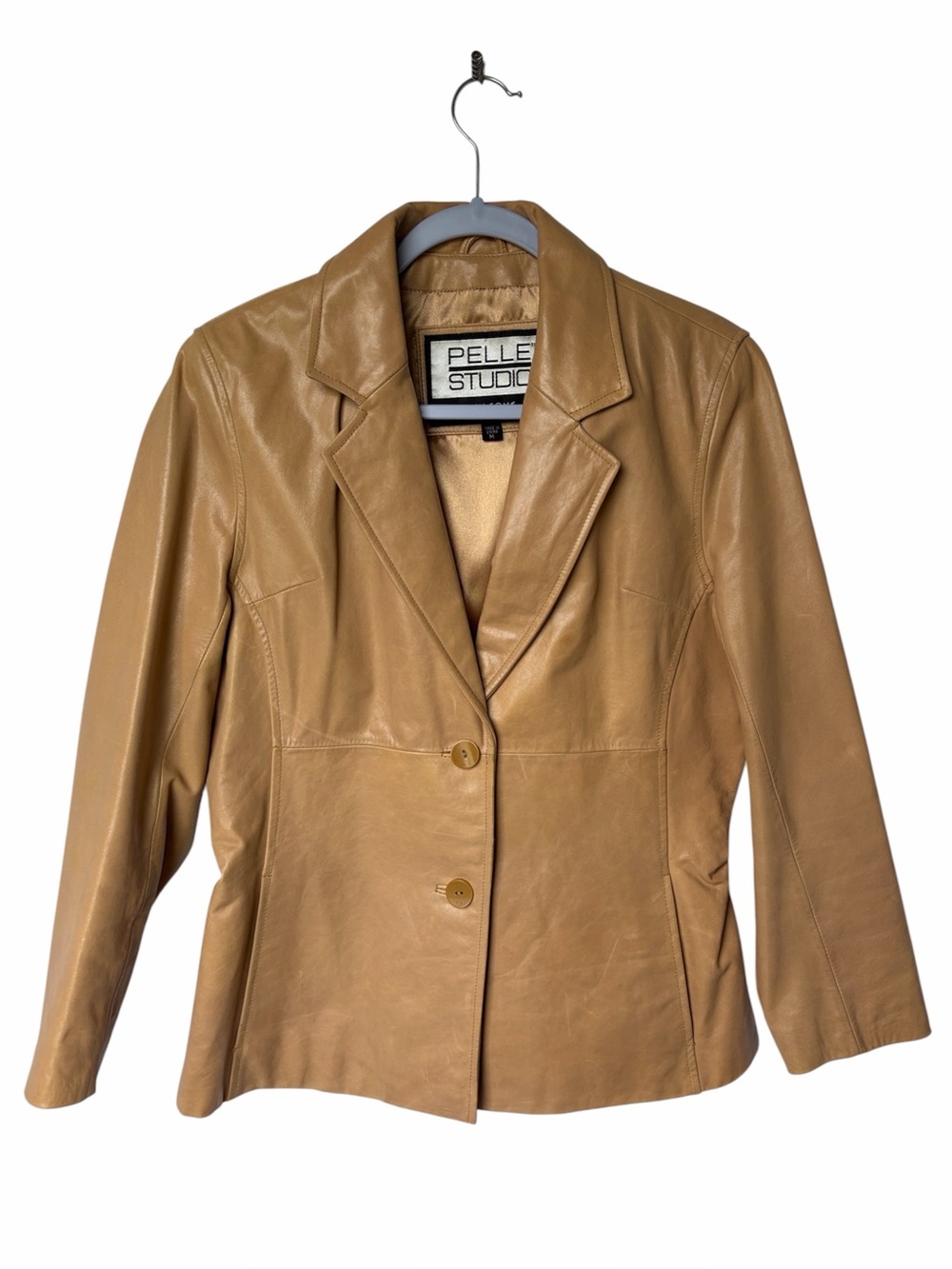 Vintage Y2K Pelle Studio Wilsons Camel Tan Leather Blazer M